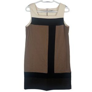Banana Republic Brown Black White Colour Block Sleeveless MIDI Dress Siz…